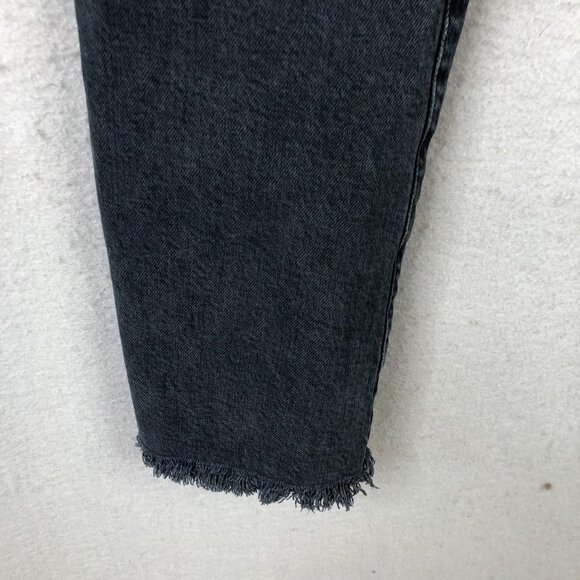 Agolde Jeans Womens 29 Black Charcoal Skinny Ankle Raw Hem Distressed Denim - Picture 16 of 16